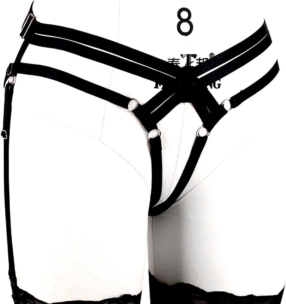BODY CAGE Women's Leg Belt Harness Garter Shorts Long Tube Strap Punk Gothic Adjustable