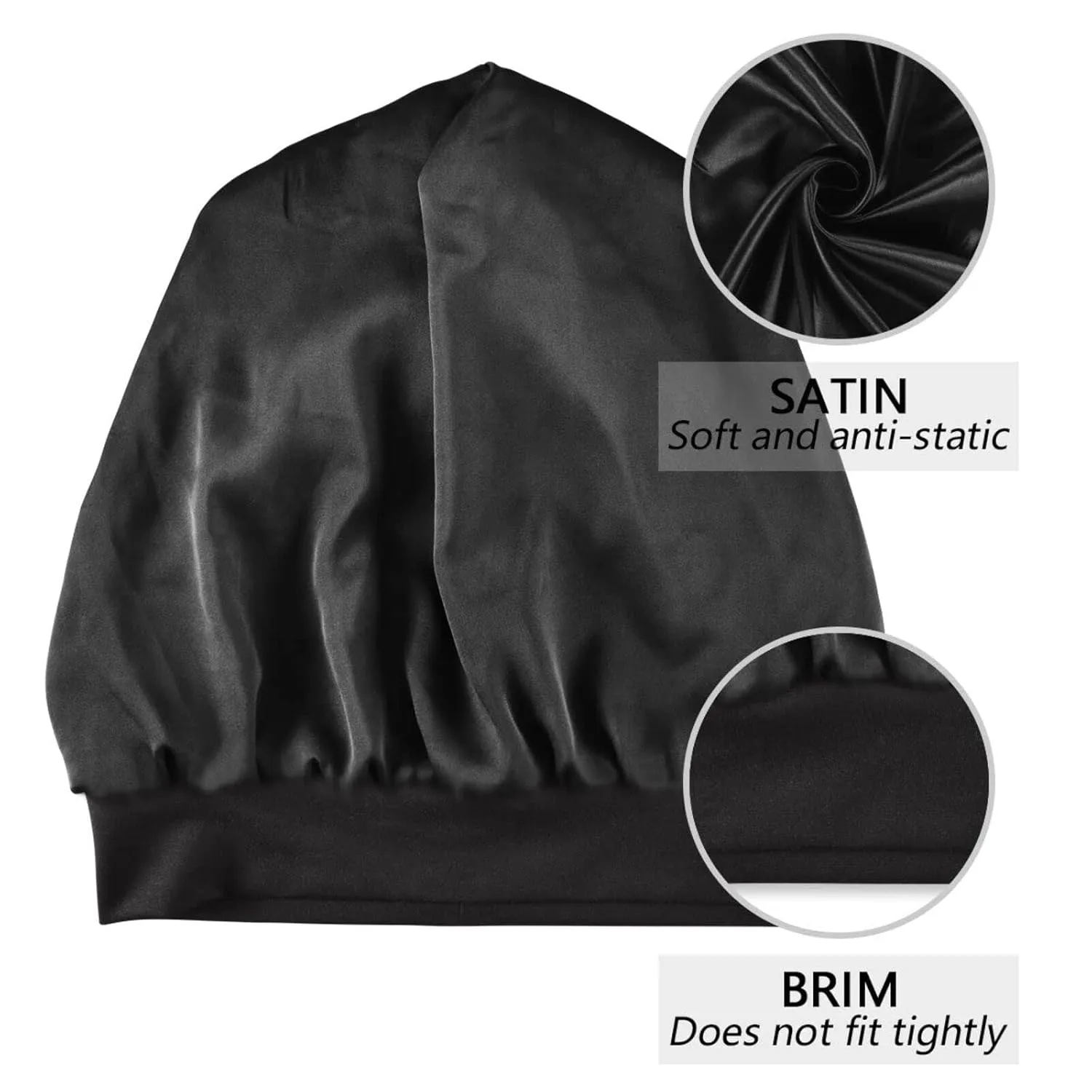 Bonnet Sleep Hair Wrap Cover for Sleeping - Satin Lined Head Wrap, Nurse Cap, Night Slouchy Beanie for Men Women - Skull Red Heart