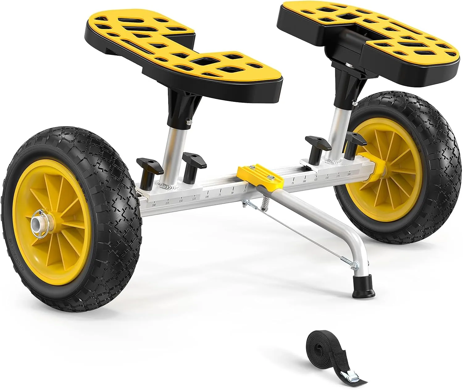 Bonnlo Kayak Cart with Adjustable Width, Heavy Duty Kayak Trailer Foldable Canoe Carrier with Retractable Kickstand Beach Dolly for Kayaks, Canoes and Paddleboards