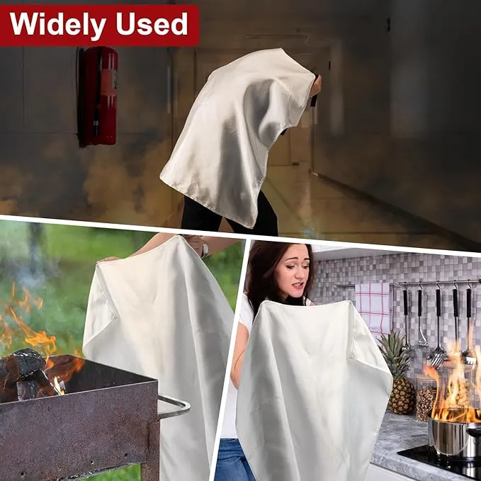 BOOMIBOO Emergency Fire Blanket for Home and Kitchen, 1 Pack, High Heat Resistant Fire Suppression Blanket, Fiberglass Flame Retardant Safety Blankets for Camping Warehouse (39.4" x 39.4")