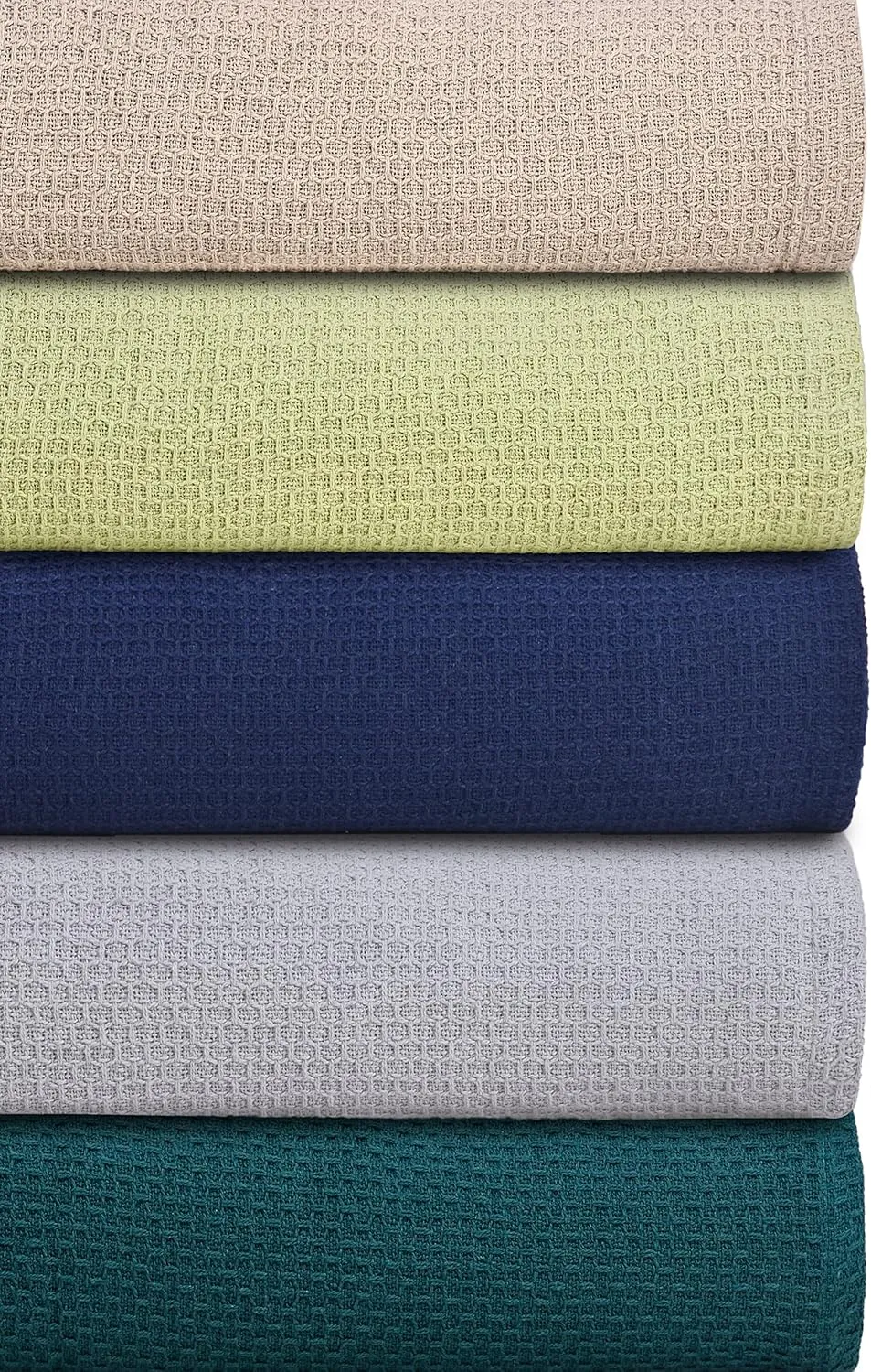 BOUTIQUO 100% Cotton Bed Blanket, Breathable Thermal Blanket Twin Size, Soft Honeycomb Waffle Blanket 60"x90", Cotton Bed Blanket, Perfect for Layering Any Bed for All Season, Coral
