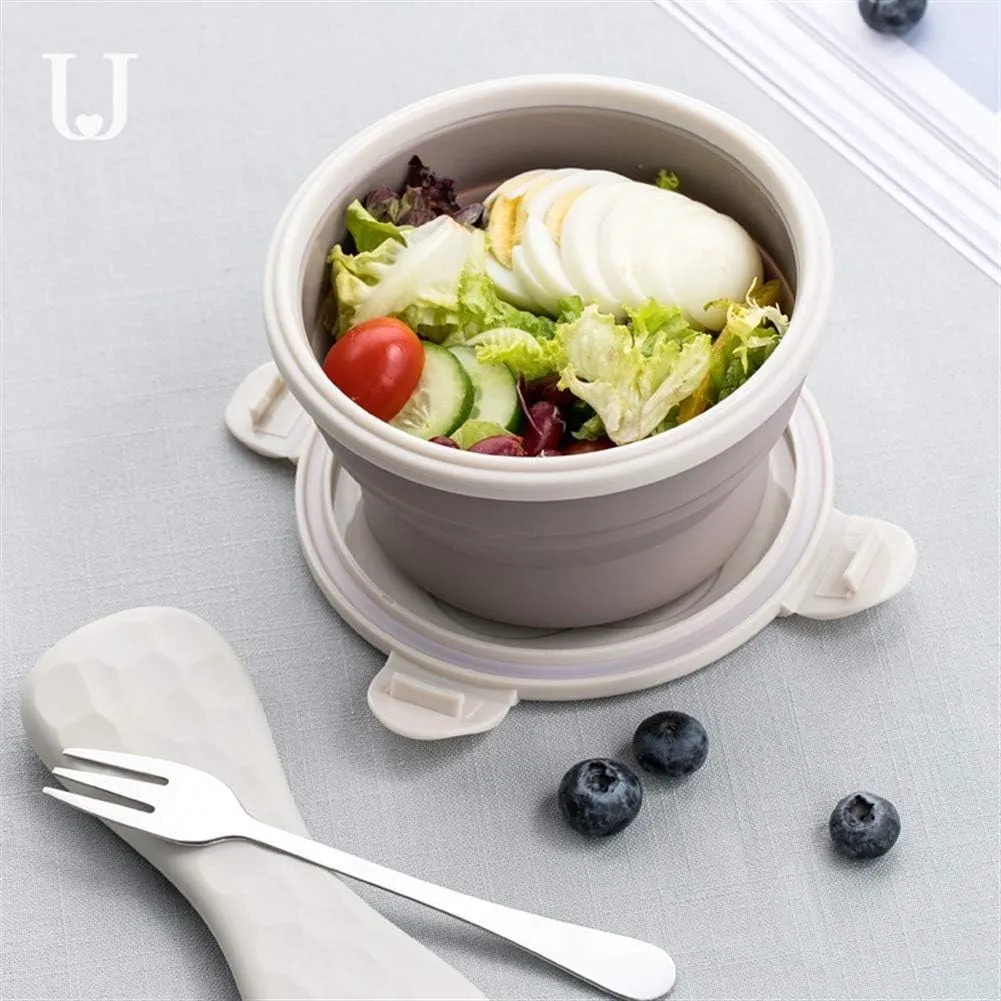 Bowl for Travel: Portable Folding Bowl for Outdoor Picnic, Camping, Hiking, Telescopic Travel Bowl Made with Food-Grade Silicone, Compact Bowl for Snacks and Instant Noodles(M-540ml)