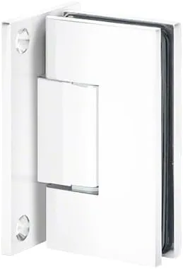 Brixwell H-MGTW-FP-W Maxum Series Glass to Wall Mount Shower Door Hinge with Full Back Plate Gloss White