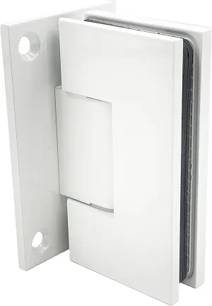 Brixwell H-MGTW-FP-W Maxum Series Glass to Wall Mount Shower Door Hinge with Full Back Plate Gloss White