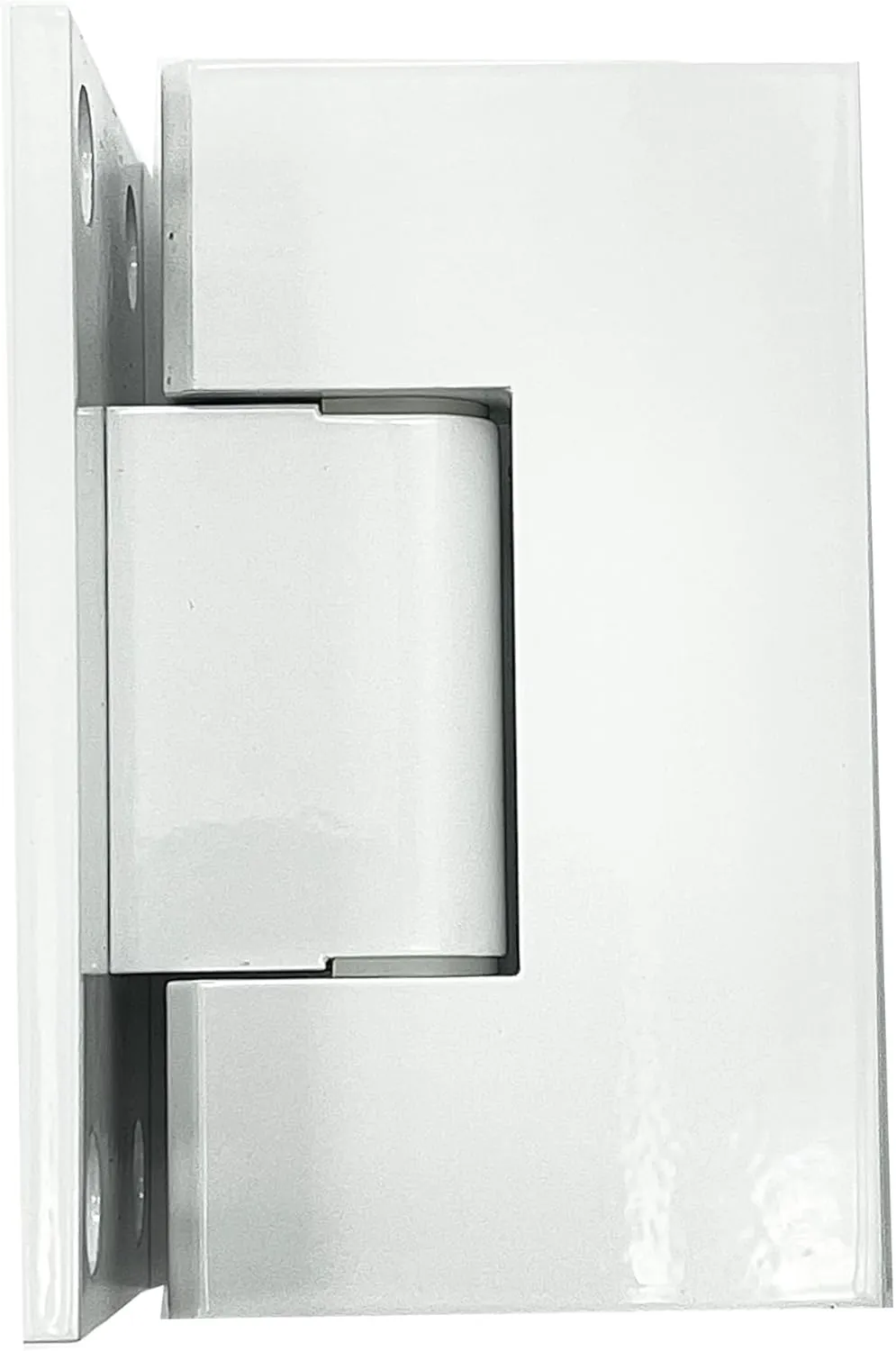 Brixwell H-MGTW-FP-W Maxum Series Glass to Wall Mount Shower Door Hinge with Full Back Plate Gloss White