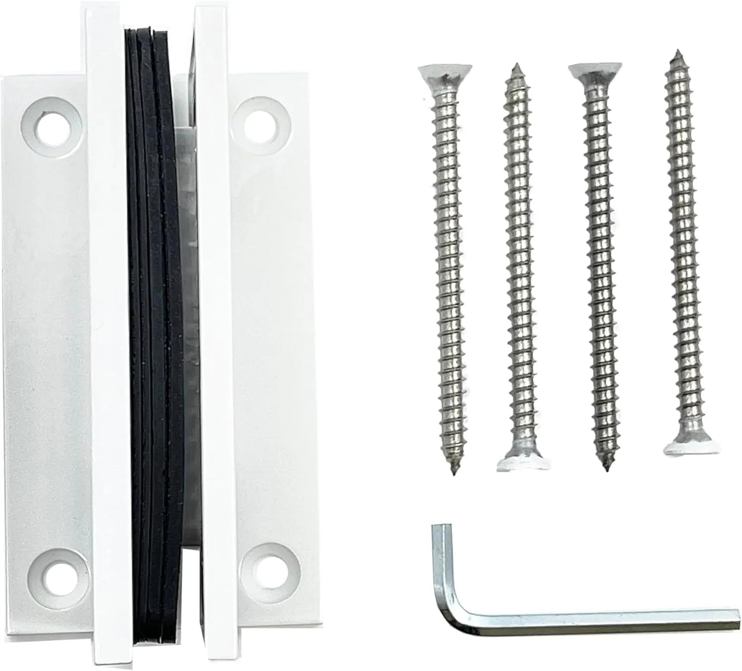 Brixwell H-MGTW-FP-W Maxum Series Glass to Wall Mount Shower Door Hinge with Full Back Plate Gloss White