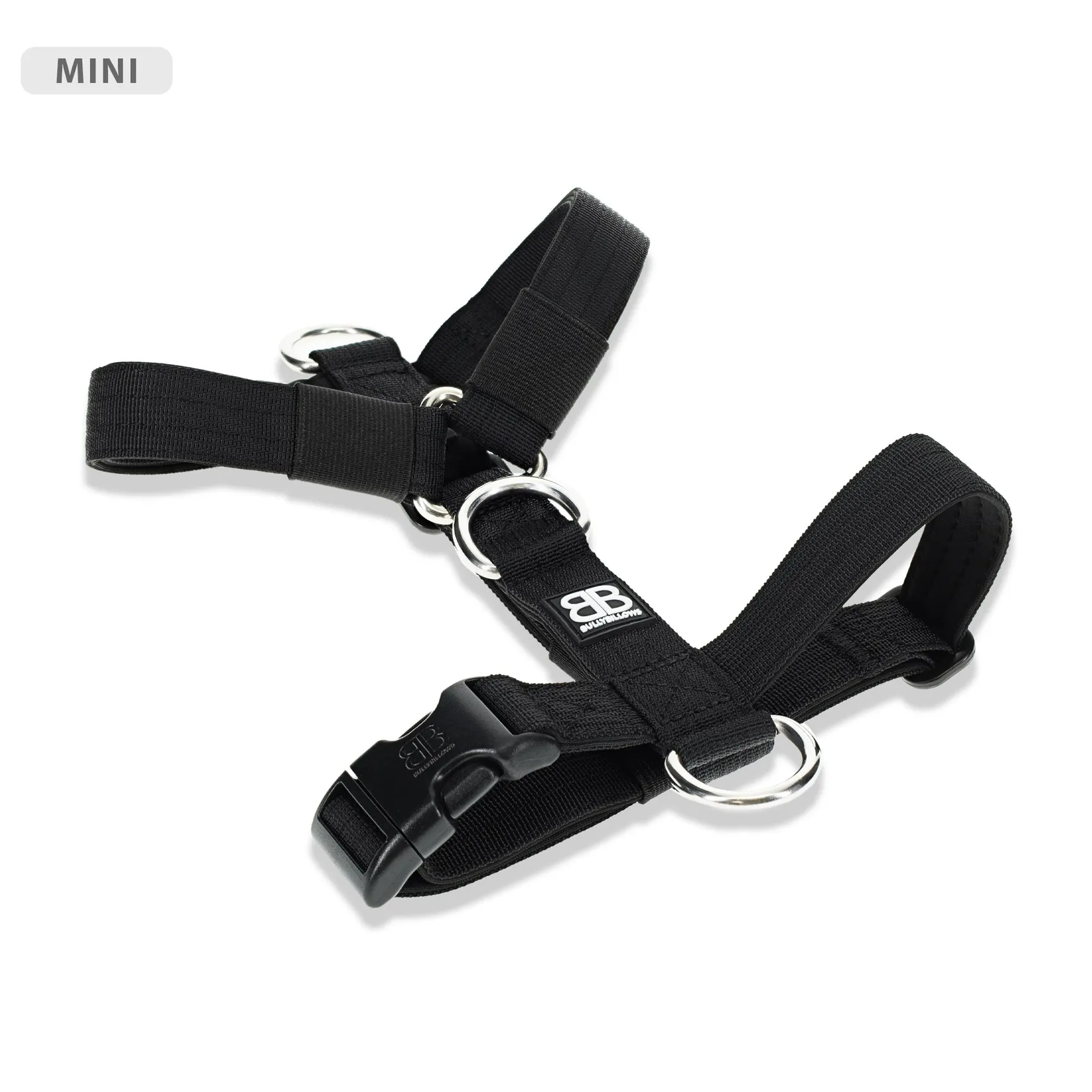 Bully Billows Mini TRI-Harness® | No Pull & Adjustable - Black v2.0