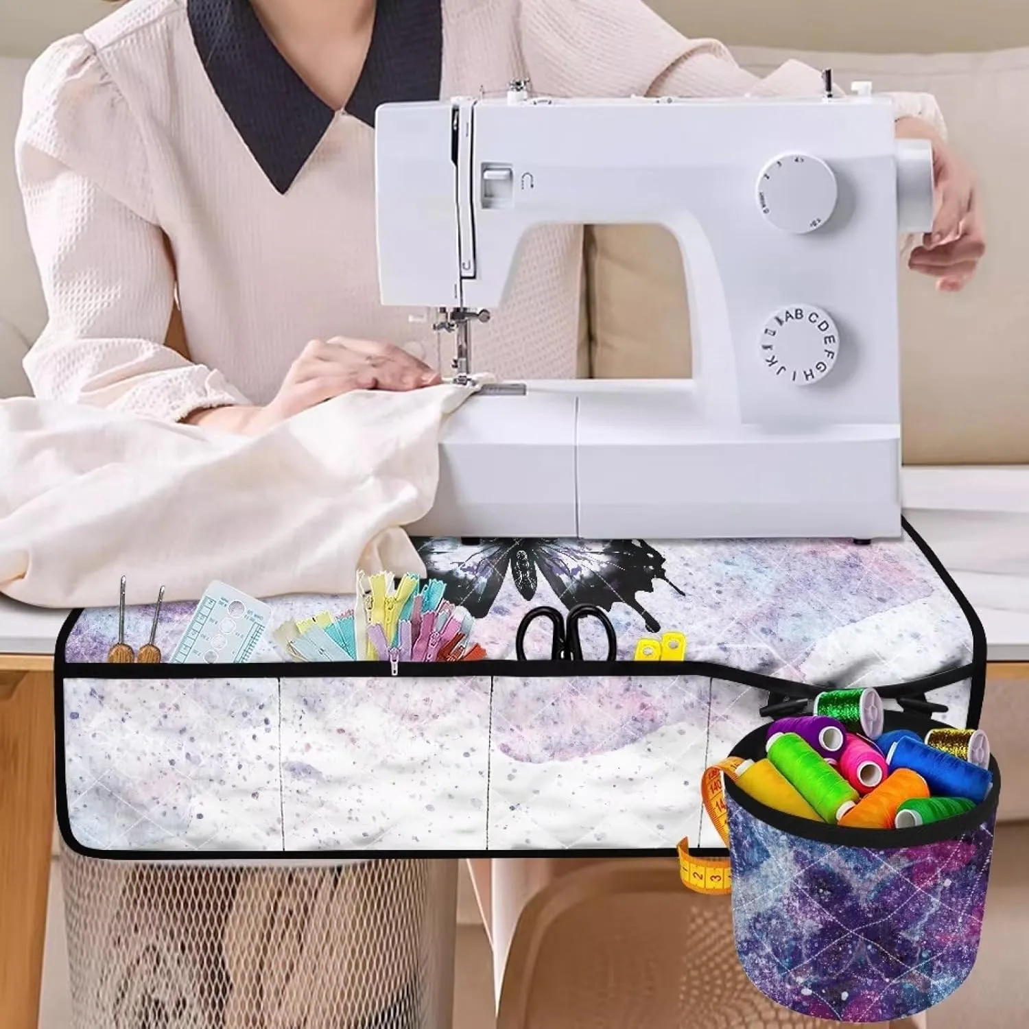Butterfly Standard Household Sewing Machines Pad Water Resistant Durable Fabric Sewing Machine Mat with Extra Bag to Store Sewing Accessories
