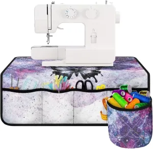 Butterfly Standard Household Sewing Machines Pad Water Resistant Durable Fabric Sewing Machine Mat with Extra Bag to Store Sewing Accessories