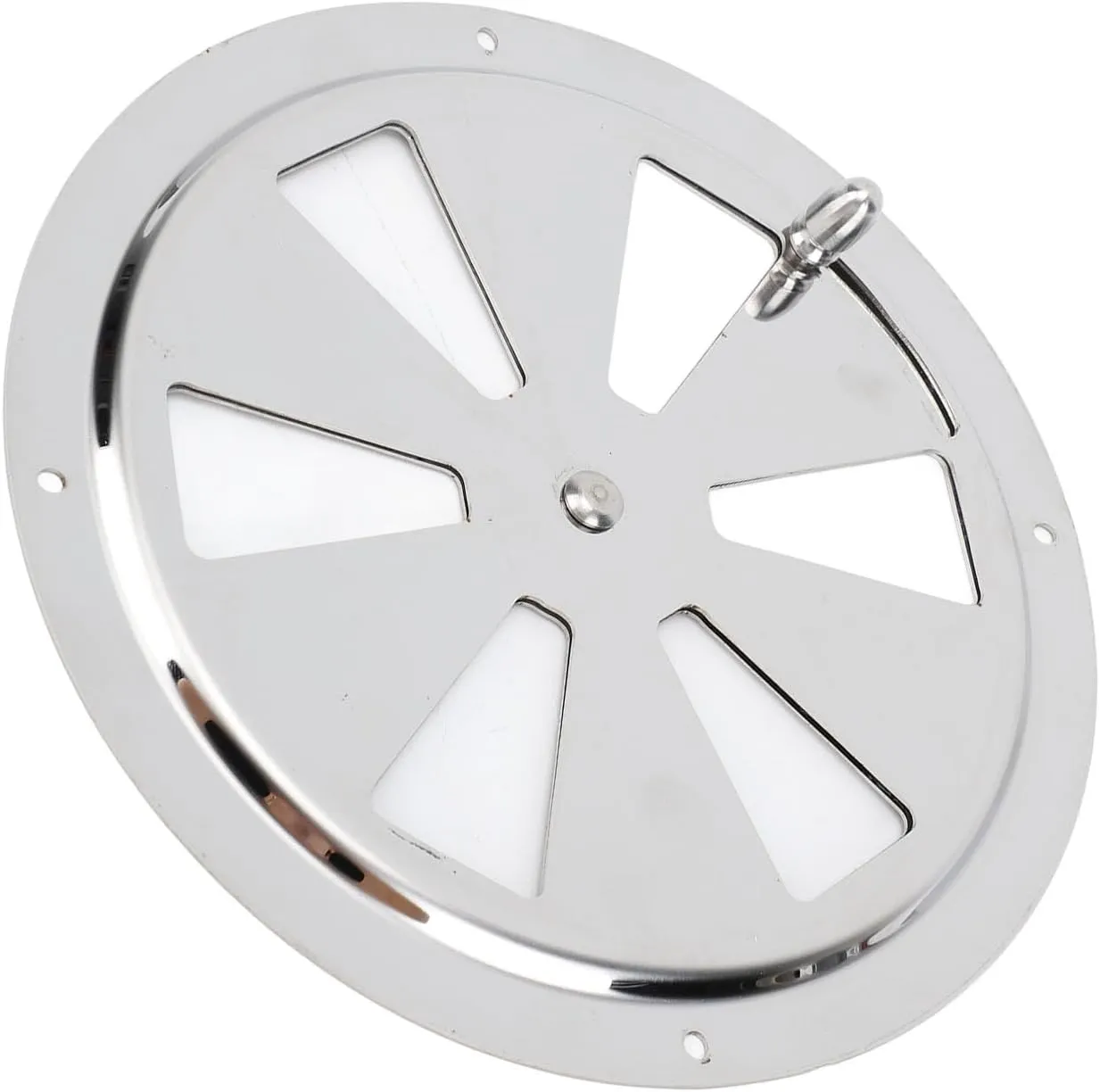 Cabin Ventilation Plate, Marine Grade Stainless Steel Round Louver Vent Cover with Side Knob for Boat Yacht RV, Marine Grade High Strength Easy Grip Stainless Steel Air Vent (6in)