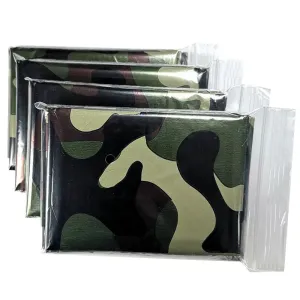 Camouflage Emergency Blanket - Windproof and Warm for Outdoor Camping and Mountaineering
