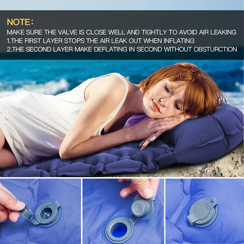 Camping Air Mattress Pad ,Backpacking Inflatable Camping Sleeping Bed Mat