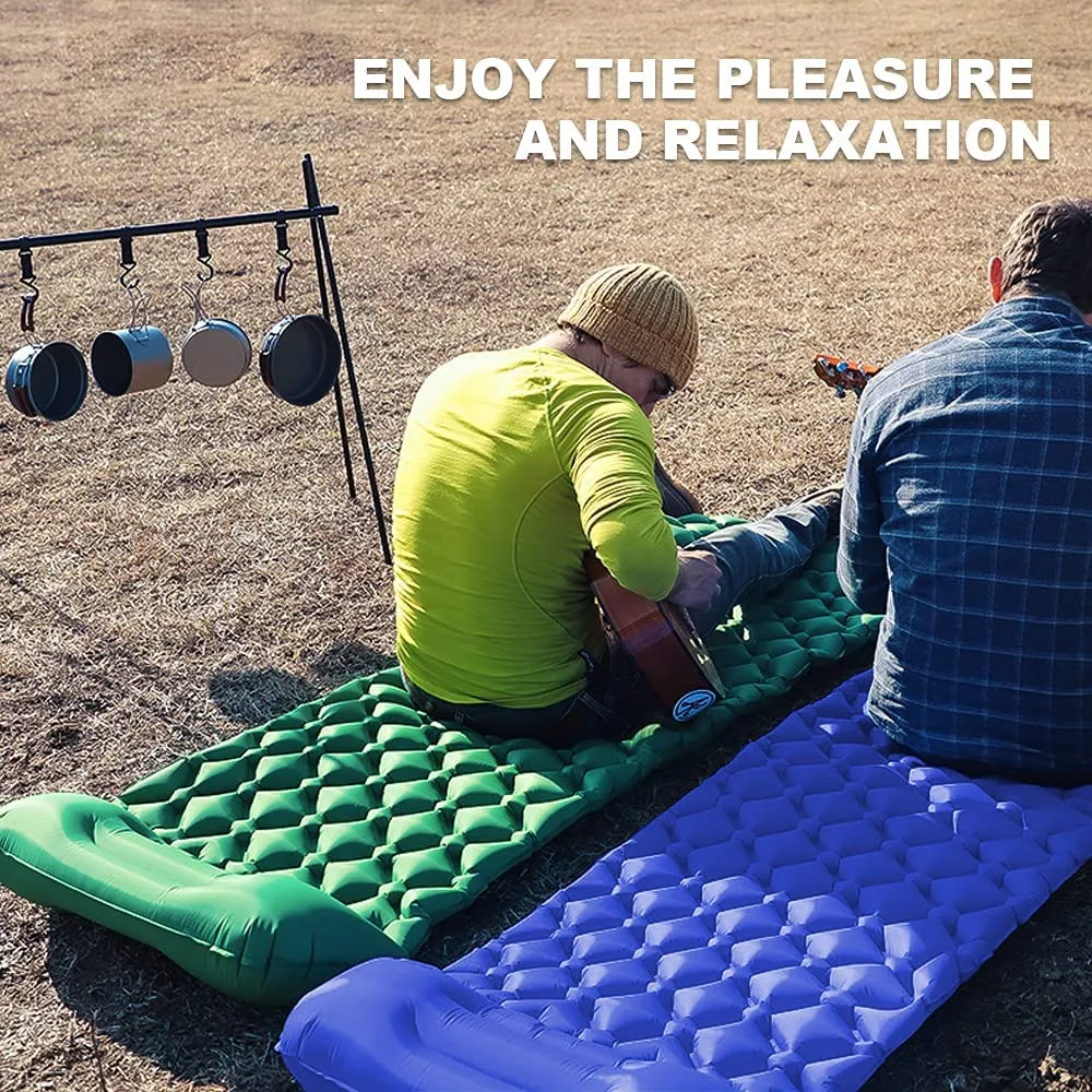 Camping Air Mattress Pad ,Backpacking Inflatable Camping Sleeping Bed Mat