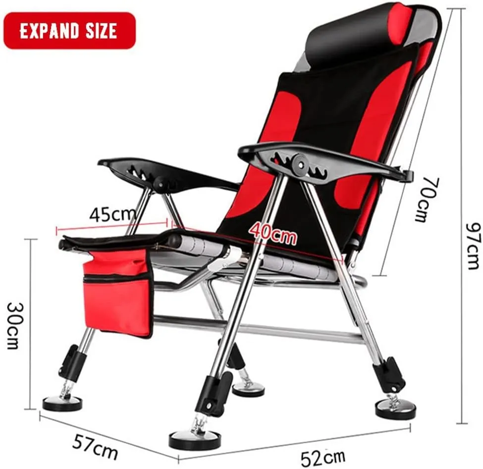 Camping Chairs,Fishing Chair Beach Outdoor Foldable Recliner Portable Multifunction Fishing Applicable to All Terrain