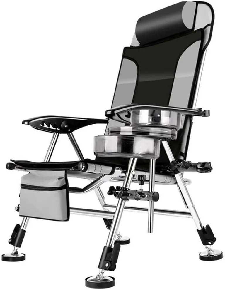 Camping Chairs,Fishing Chair Beach Outdoor Foldable Recliner Portable Multifunction Fishing Applicable to All Terrain