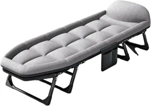 camping Cot with Mattress for Adults, 6 Adjustable Positions, Portable & Foldable Folding Cots for Sleeping with Pillow Heavy Duty Outdoor Bed for Camp, Travel, Beach, Patio, Office, Home Naps