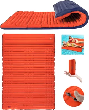 Camping Sleeping Pad, Extra Thickness 4 Inch Inflatable Sleeping Mat Lightweight Waterproof Camping with Built-in Pump Air Mattress for Backpacking, Hiking, Tent, Traveling