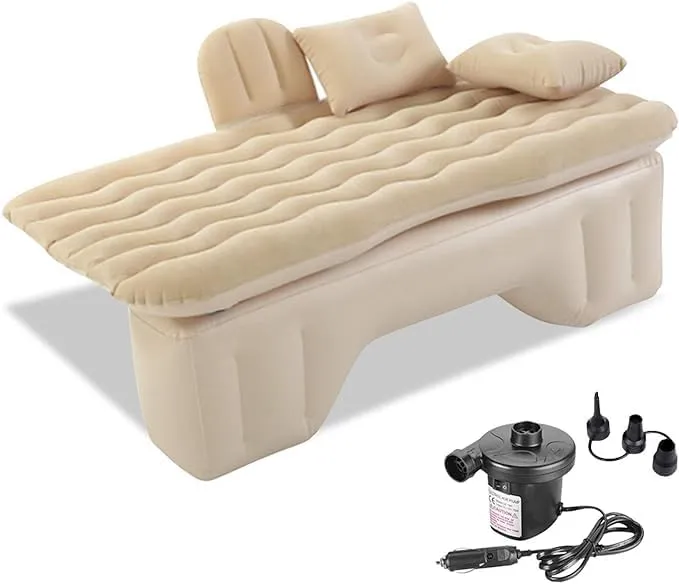 Car Air Mattress Back Seat for Cadillac XT5 XT6 XT4,Double Side Flocking Car Bed Portable Air Mattress Car Sleeping Mattress Car Accessories Cars Camping Bed,Off White