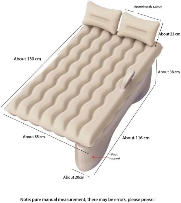 Car Air Mattress Back Seat for Ford Escape,Double Side Flocking Car Bed Portable Air Mattress Car Sleeping Mattress Car Accessories Cars Camping Bed,Black