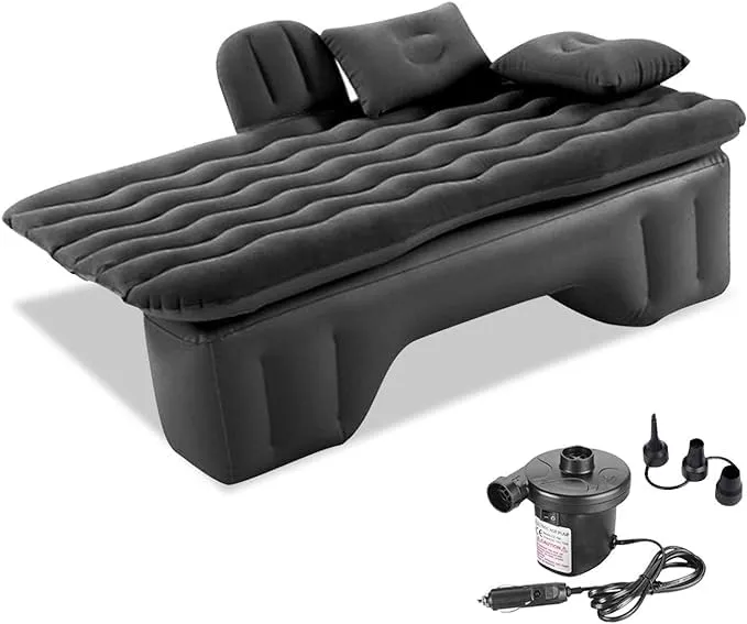 Car Air Mattress Back Seat for Ford Escape,Double Side Flocking Car Bed Portable Air Mattress Car Sleeping Mattress Car Accessories Cars Camping Bed,Black