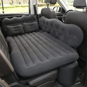Car Air Mattress Back Seat Truck, Inflatable Blow Up Bed with 2 Pillows and Electric Car Air Pump Portable Sleeping Pad for Travel Camping (Black)