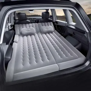 Car Air Mattress for Audi Q7(7seats) 2015-2017 2018 2019 2020 2021 2022 2023 2024,Flocking & PVC Thickened Double-Sided Portable Foldable Sleeping Pad Back Seat Trunk Inflatable Electric Pump Pillows