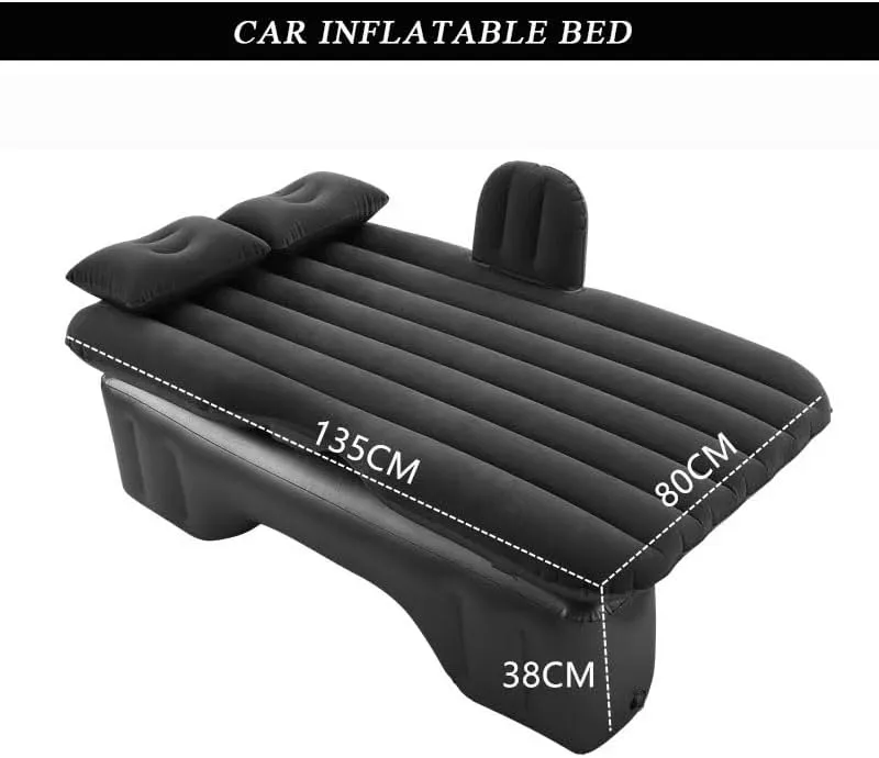 Car Air Mattress for Chery QQ3 2013–2021, Inflatable Back Seat Sleeping Pad with Pump & 2 Pillows, Folding Portable Camping Bed for Travel& Road Trips,Blue