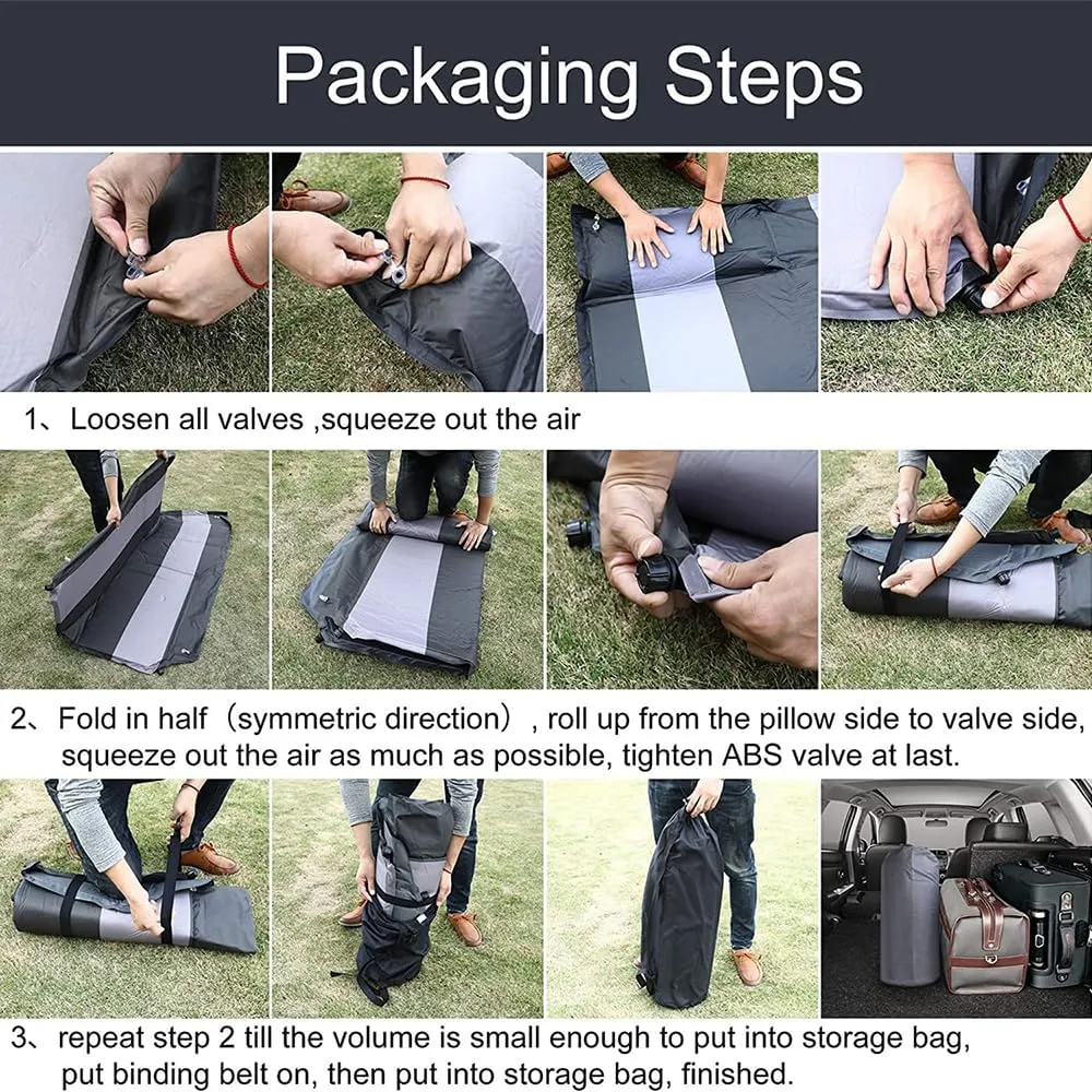 Car Automatic Inflatable Bed for Peugeot 2008 2014 2015 2016 2017 2018 2019, Portable Movable Thickened Trunk Sleeping Bed Outdoor Camping Hiking Air Mattress,Grey