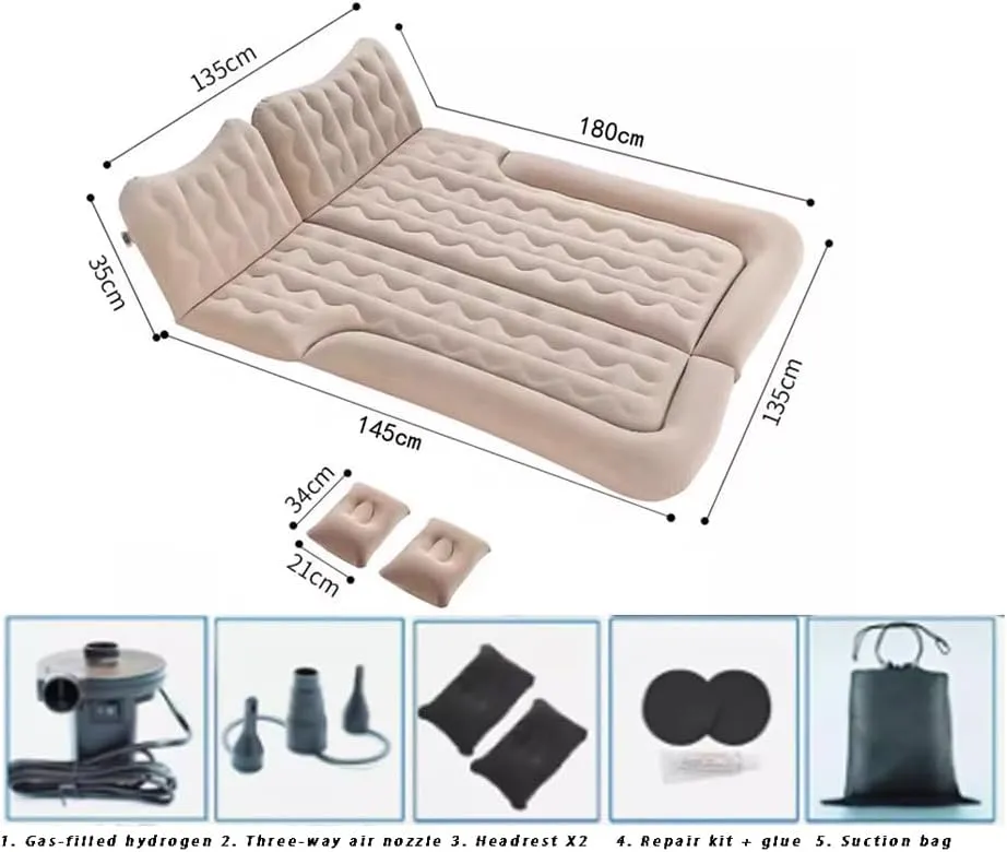 Car Bed for Dodge Scat Pack/Challenger,Portable Blow Up Mattress Car Camping Travel Bed for Home Outdoor with Air Pump and Storage Bag,A Gray