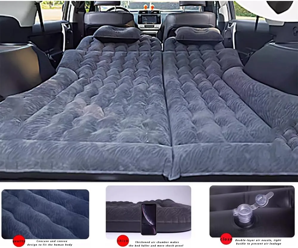 Car Bed for Dodge Scat Pack/Challenger,Portable Blow Up Mattress Car Camping Travel Bed for Home Outdoor with Air Pump and Storage Bag,A Gray