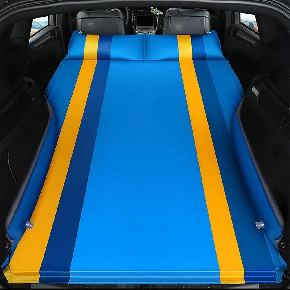Car Inflatable Mattress for Kia Seltos 2020 2021 2022 2023 2024 2025 Self Inflating Sleeping Pad Thickened Air Bed Cushion Camping Travel Mattress Multifunctional,Blue-Yellow
