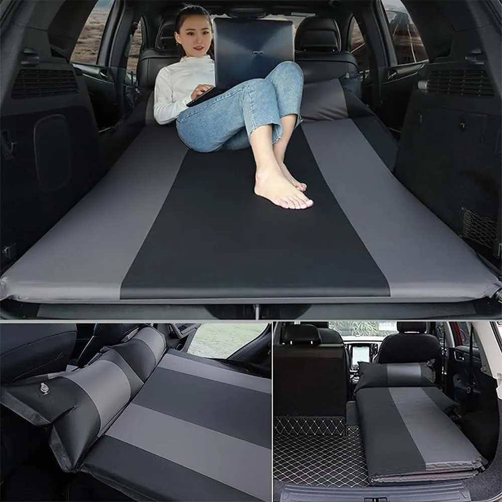 Car Inflatable Mattress for Kia Seltos 2020 2021 2022 2023 2024 2025 Self Inflating Sleeping Pad Thickened Air Bed Cushion Camping Travel Mattress Multifunctional,Blue-Yellow