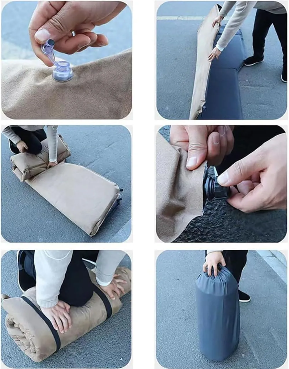 Car Inflatable Mattress for Mercedes Benz GLC 200 220d 250 300 Coupe 2015 2016 2017 2018 2019 2020 2021 Portable Flocking Air Mattress Camping Travel Mattress Auto Accessories,Grey1