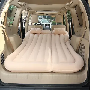 Car Inflatable Mattress for Volkswagen VW Vento 2014-2017 2018 2019 2020 2021 Rear Trunk Air Cushion Camping Travel Folding Self Inflating Sleeping Pad Back Seat Air Mattresses,Beige