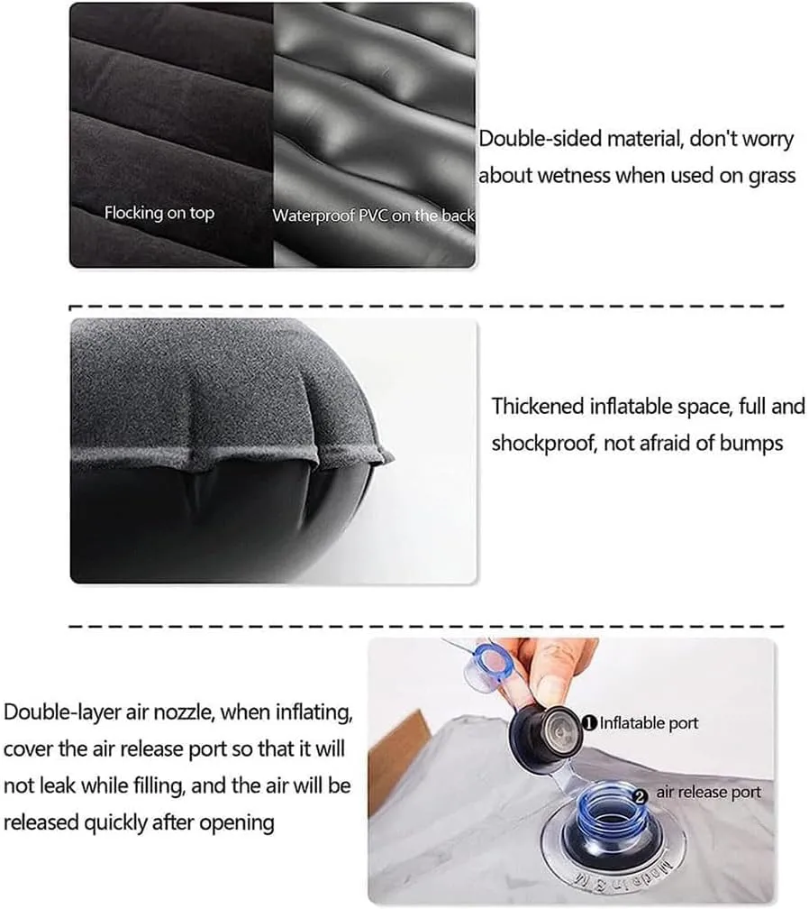 Car Inflatable Mattress, for Volvo XC40 XC60 XC90 Rest Sleeping Portable Outdoor Travel Camping Air Beds, Auto Accessories,A-Black 01