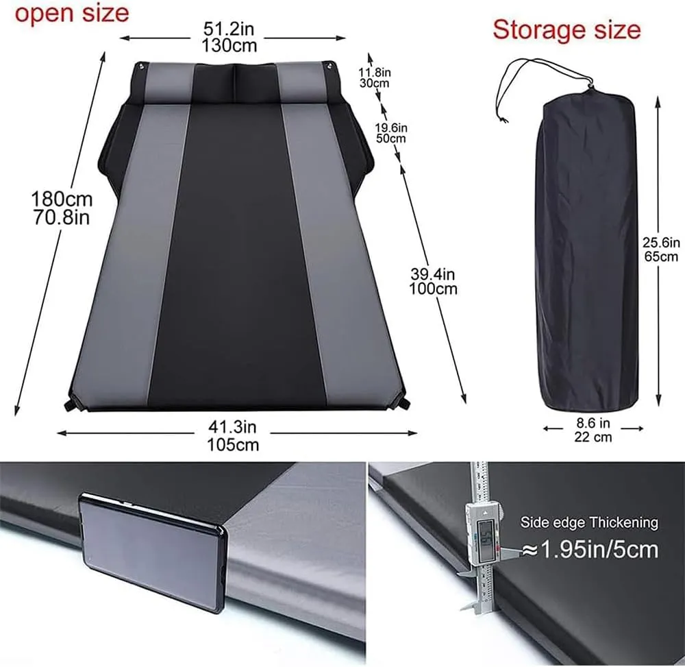 Car Inflatable Mattress for Volvo XC90 2016 2017 2018 2019 2020 2021 2022 2023 2024 Self Inflating Sleeping Pad Thickened Air Bed Cushion Camping Travel Mattress Multifunctional,Blue