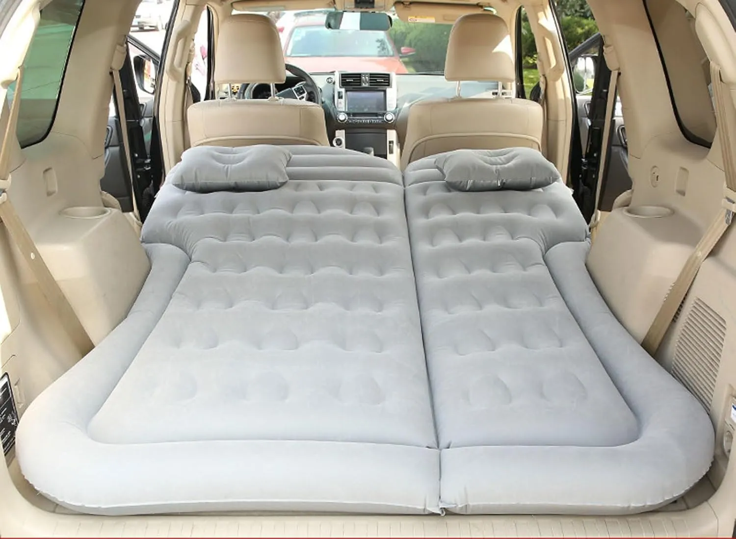 Car Mattress for Nissan Versa Hatch 2006 2007 2008 2009 2010 2011, Portable Multifunctiona Outdoor Travel Nflatable Bed with Air Pump and Storage Bag Accessories,Grey