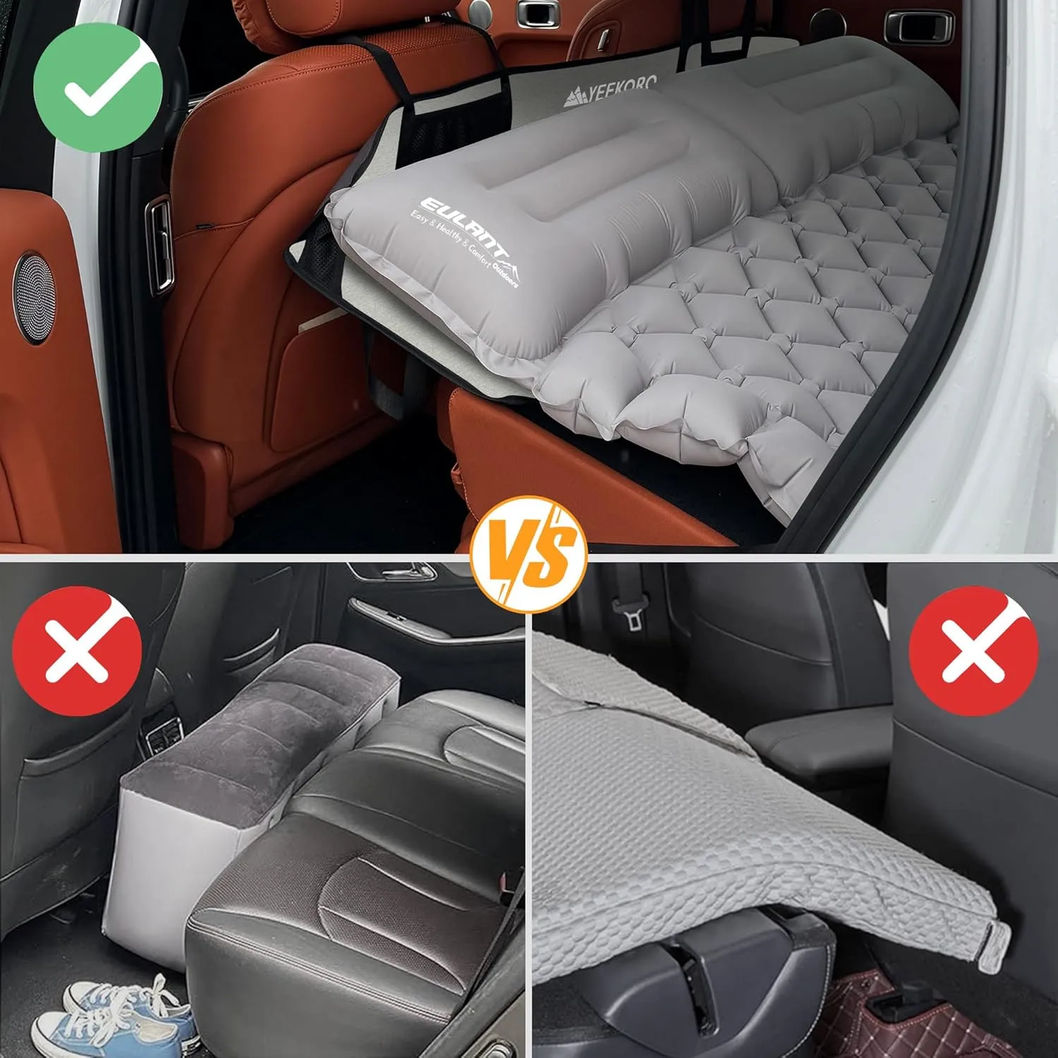 Car Rear Seat Mattress Extension Plate, Foldable Back Seat Extender, Portable Mattress for Sleeping, Increase Travel Trunk Space and Car Bed Camping Space for Model Y/3
