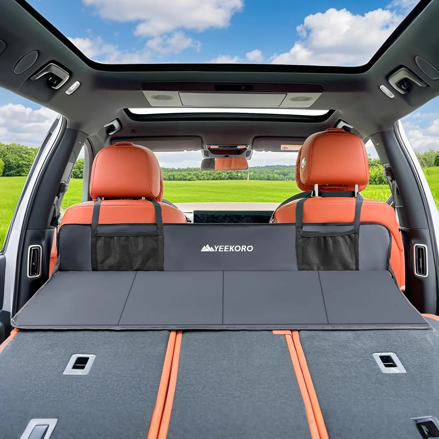 Car Rear Seat Mattress Extension Plate, Foldable Portable Mattress for Sleeping, Increase Travel Trunk Space and Car Bed Camping