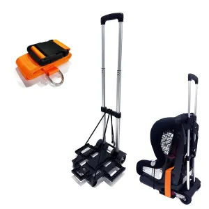 Car Seat Travel Cart for Airport - Carseat Roller for Traveling. Extendable Base Plate, Foldable, storable, and stowable Under Your Airplane seat or Over Head Compartment.