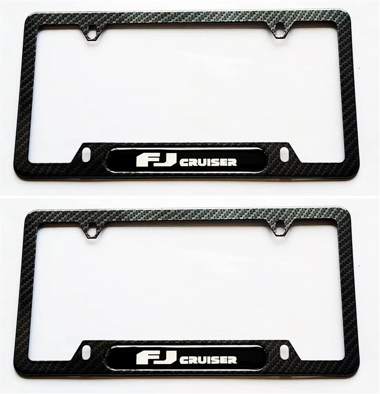 Carbon Fiber FJ Cruiser Car License Plate Frame Cover Holder Rust Free Caps Screws Compatible with Toyota FJ Cruiser(2)