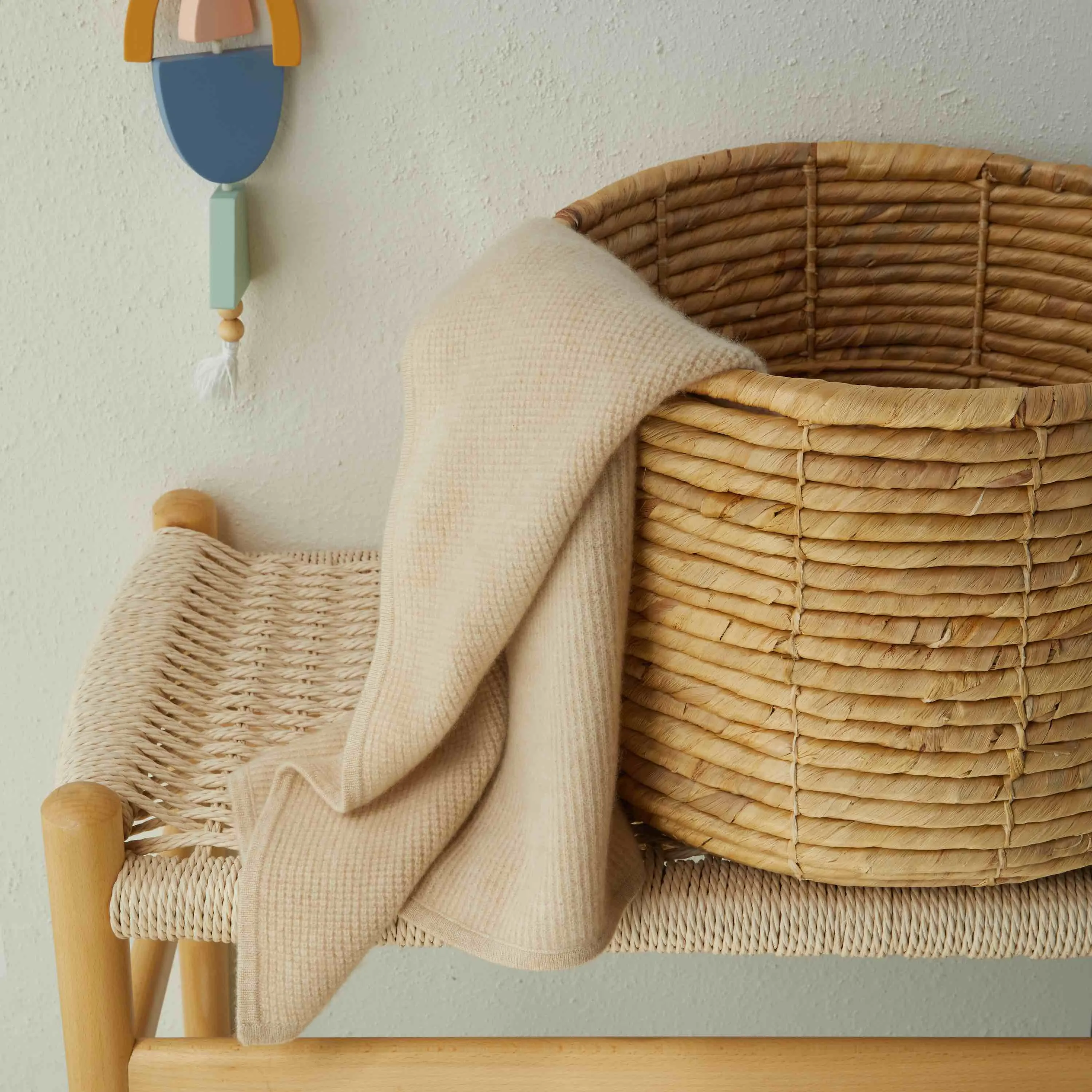 Cassie Cashmere Waffle Knit Baby Blanket by Italic