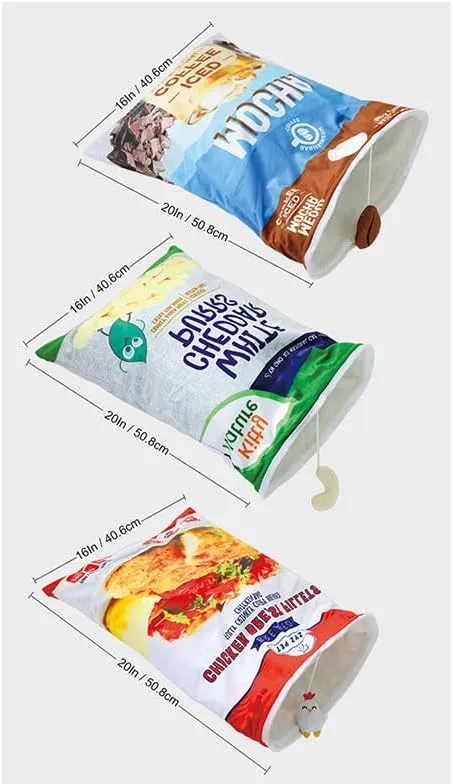 Cat Tunnel Bag, cat Sleeping Bag, with crinkly Paper for Sound, Warm cat nest, Foldable (Coffee, Extra Large)