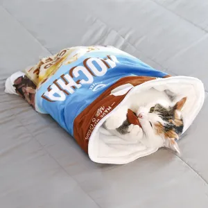 Cat Tunnel Bag, cat Sleeping Bag, with crinkly Paper for Sound, Warm cat nest, Foldable (Coffee, Extra Large)