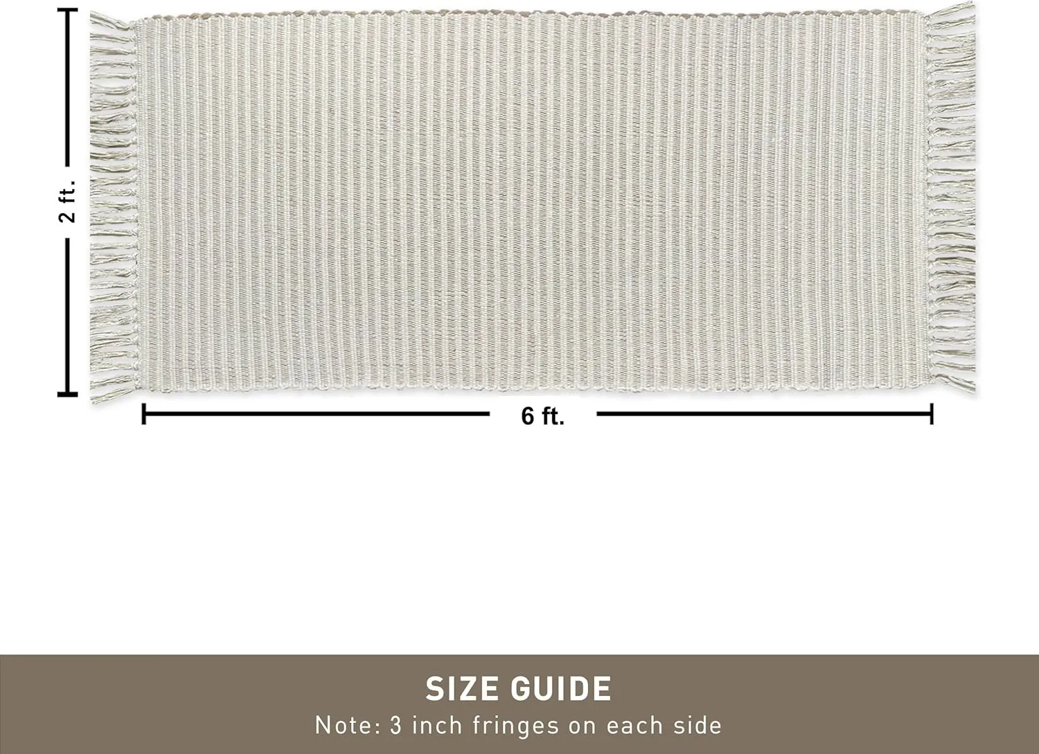 Chardin home Beige & Ivory Providence Throw Rug 2x6 feet |Hand Woven Farmhouse Rug | Great in Kitchens entryways doormats Bathrooms Meditation Mat | Machine Washable & Reversible Cotton Rug