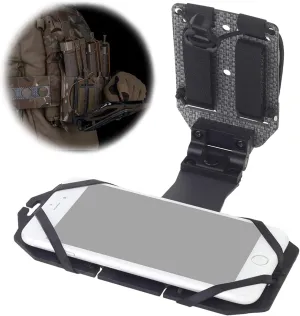 Chest Rig Tactical Phone Holder,90° Rotating Foldable Molle Phone Carrier Plate Mount Board Navigation,Airsoft Paintball Hunting Military Gear