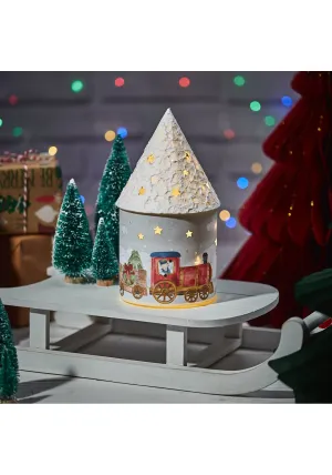 Christmas Train Led Paper Lantern With Cutout Stars