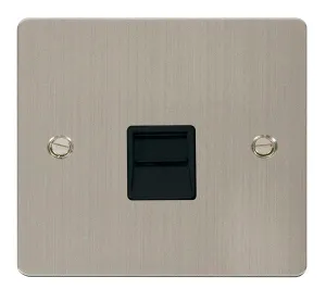 Click Define FPSS120BK Flat Plate Single Master Telephone Outlet - Stainless Steel (Black)