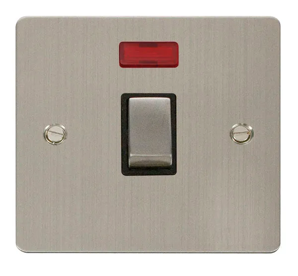 Click Define FPSS723BK Flat Plate 20A Ingot DP Switch   Neon - Stainless Steel (Black)