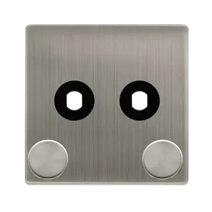 Click Definity Complete SFSS142PL 2 Gang Unfurnished Dimmer Plate & Knobs - Stainless Steel